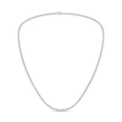 14KR 10ctw 4-Prong Riviera Necklace