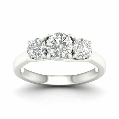 14KW Round 3 Stone Ring