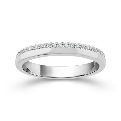 14K White Gold Shadow Band Wedding Band