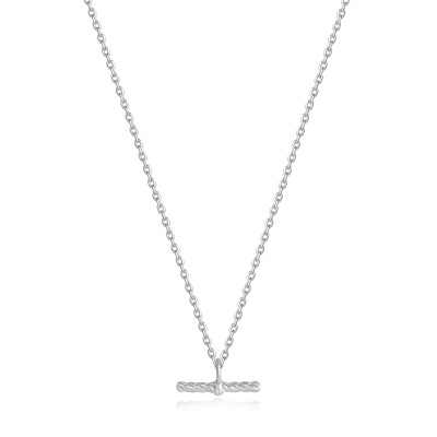 SILVER ROPE T-BAR NECKLACE