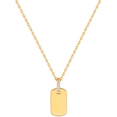 Glam Tag Pendant Necklace