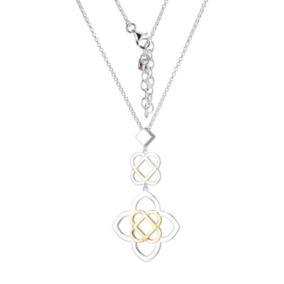 Two Tone Sterling Silver Drop Charm Length 32
