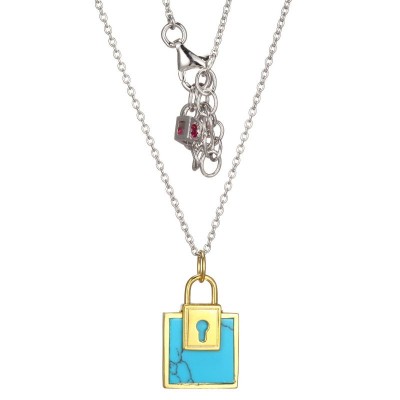 Two-Tone Polished Sterling Silver Locket Necklace Length 20