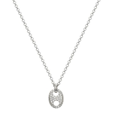 Sterling Silver CZ Marina Link Pendant