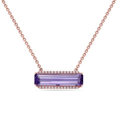 Amethyst & Diamond Necklace