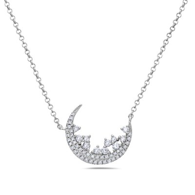 Diamond Crescent Moon Necklace