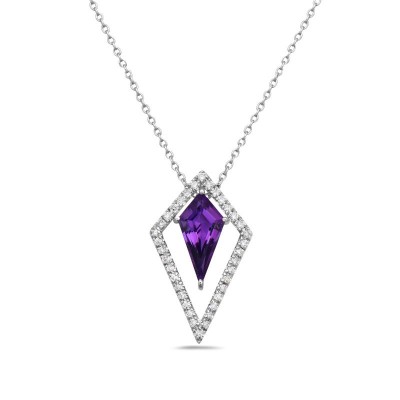 Amethyst & Diamond Necklace