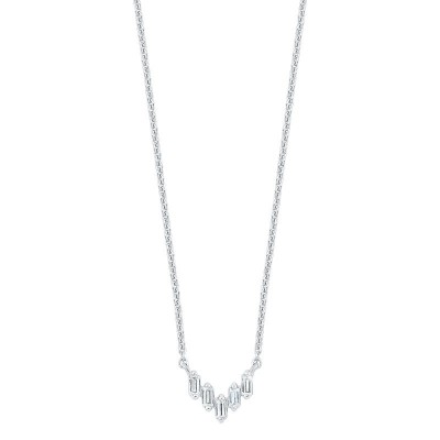 14K White Gold 1/10Ctw Bagg Necklace
