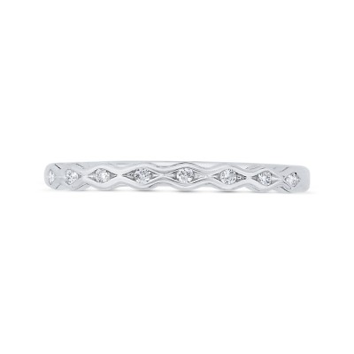 14K White Gold Diamond Wedding Band