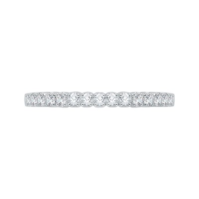 14K White Gold Round Diamond Wedding Band