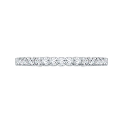 14K White Gold Round Diamond Wedding Band