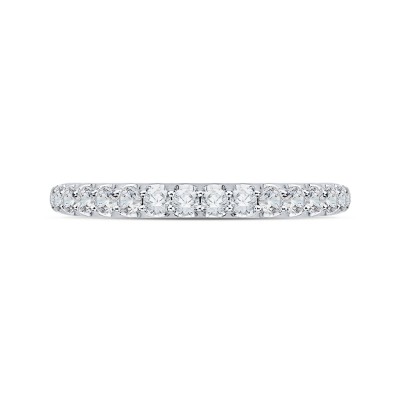 18K White Gold Round Diamond Wedding Band