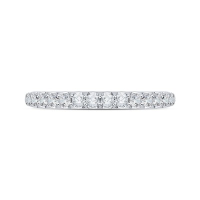 18K White Gold Round Diamond Wedding Band