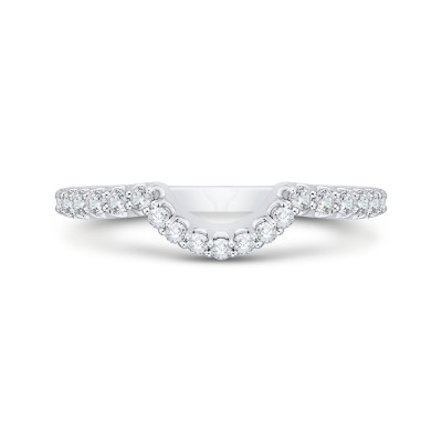 Round Diamond Wedding Band In 18K White Gold