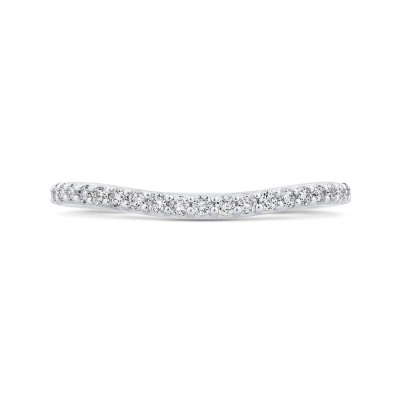 Round Diamond Wedding Band In 18K White Gold