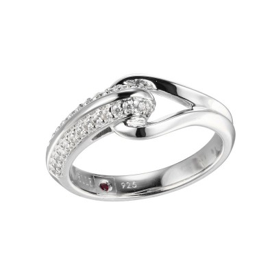 Silver Polished Sterling Silver Contemporary/Cz Ring Size 7