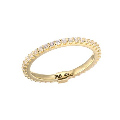 Yellow Sterling Silver Eternity Ring Size 8