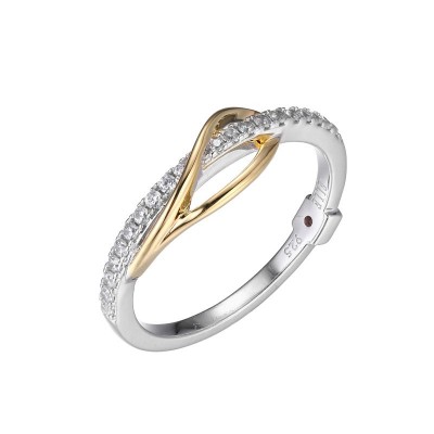 Two Tone Sterling Silver Ring Size 8
