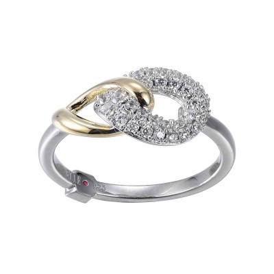 Two Tone Sterling Silver Ring Size 8