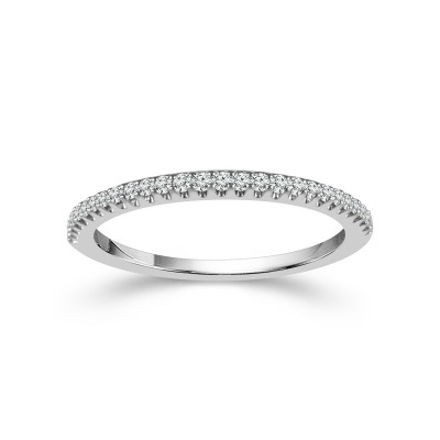 14K White Gold .13Ctw Diamond Wedding Band