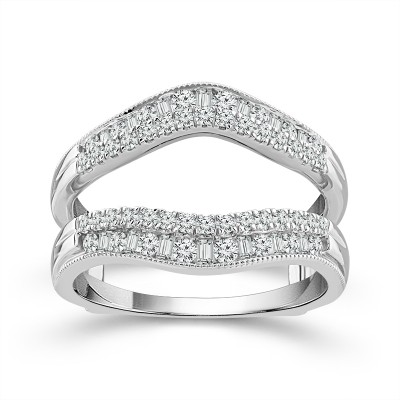14K White Gold Guard Wrap Ring