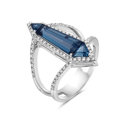 London Blue Topaz & Diamond Ring