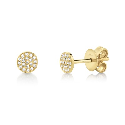 0.07Ct 14K Y/G Diamond Pavé Stud Earrings