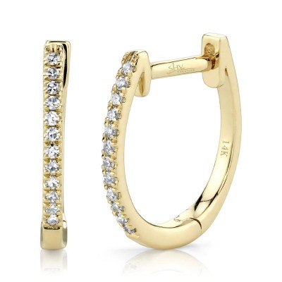 0.08Ct 14K Y/G Diamond Huggie Earrings