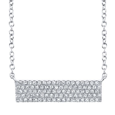 0.25Ct 14K W/G Diamond Pavé Necklace
