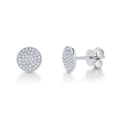 0.17Ct 14K W/G Diamond Pavé Stud Earrings