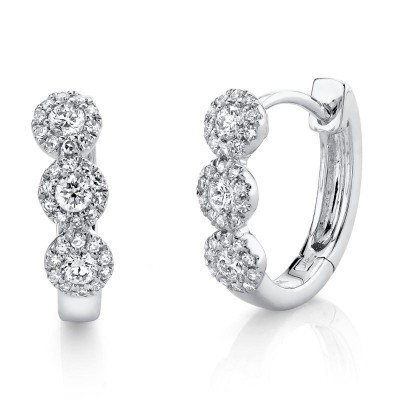 0.37Ct 14K W/G Diamond Huggie Earrings