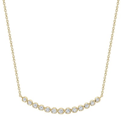 0.91Ct 14K Y/G Diamond Crown Setting Necklace