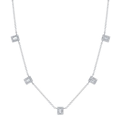 0.28Ct Diamond Baguette Necklace