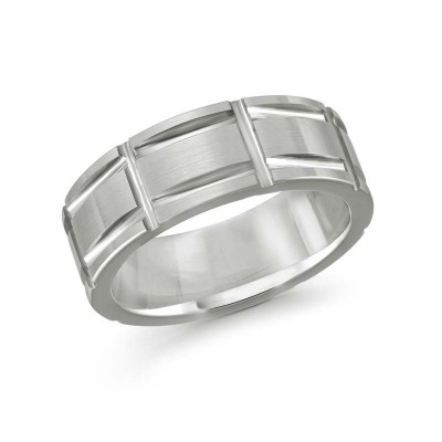Grey Satin Tungsten Carbide Wedding Band