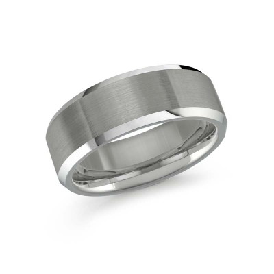 Grey Tungsten Carbide Wedding Band