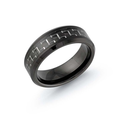 Black Polished Tungsten Carbide Wedding Band