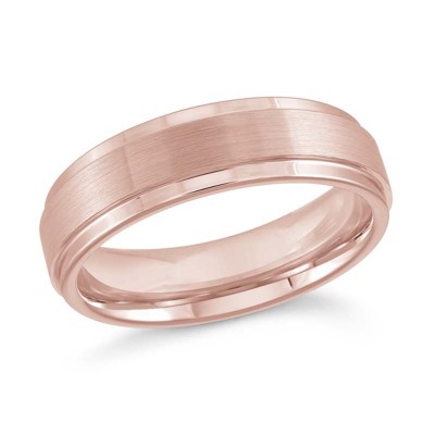 Rose Satin/Polished Tungsten Carbide Wedding Band