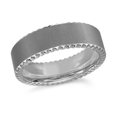 Grey Satin Tungsten Carbide Wedding Band