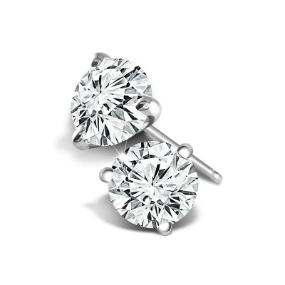 14K White Gold Lab Grown Martini Diamond Studs 1ctw