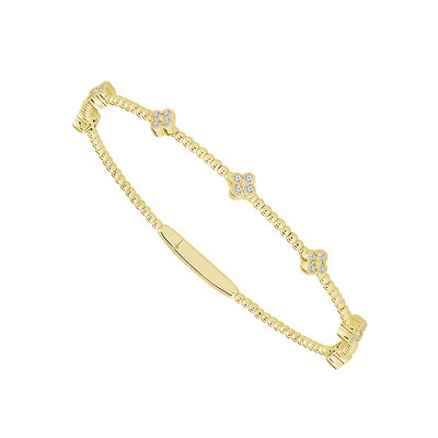 14K Yellow Gold Diamond Flex Bangle 3/8ctw