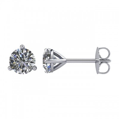 14K White Gold Martini Diamond Studs 1/3ctw