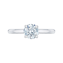 18K White Gold Round Cut Diamond Engagement Ring (Semi-Mount)