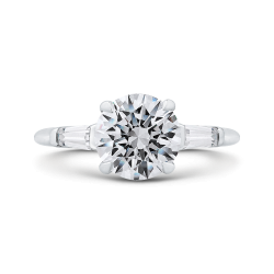 14K White Gold 1/5 Ct Round Cut Diamond Engagement Ring (Semi-Mount)