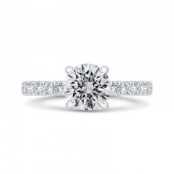 14K White Gold Round Diamond Solitaire Plus Engagement Ring  (Semi-Mount)