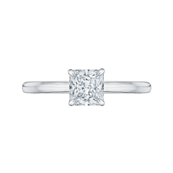 18K Two-Tone Gold Princess Cut Diamond Engagement Ring (Semi-Mount)