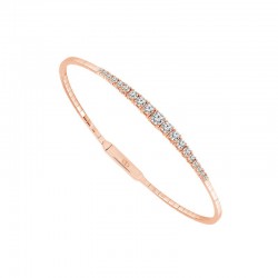 14K Rose Gold  Titanium Wire Bracelet With 0.88Tw Round H/I Si2 Diamonds