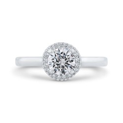 14K White Gold Round Double Halo Diamond Engagement Ring (Semi-Mount)
