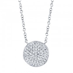 0.15Ct Diamond Pave Circle Necklace