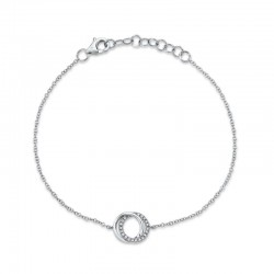 0.07Ct Diamond Love Knot Circle Bracelet