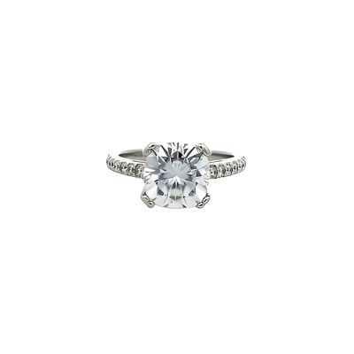 Lady's White 14 Karat Tiffany Engagement Ring